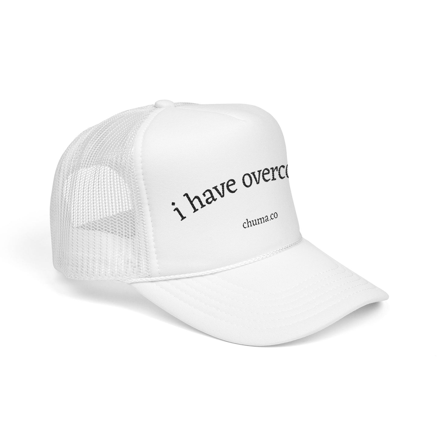 Inspirational Foam Trucker Hat - "I Have Overcome" Adjustable Cap, Motivational Gift, Supportive Headwear, Outdoor Fashion, Everyday Use
