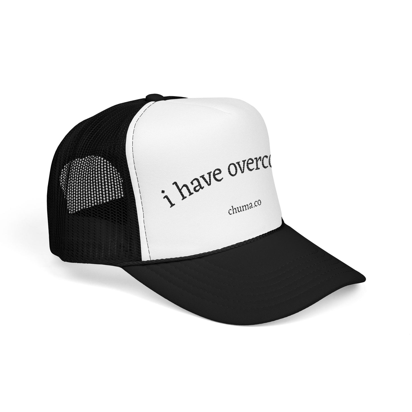 Inspirational Foam Trucker Hat - "I Have Overcome" Adjustable Cap, Motivational Gift, Supportive Headwear, Outdoor Fashion, Everyday Use